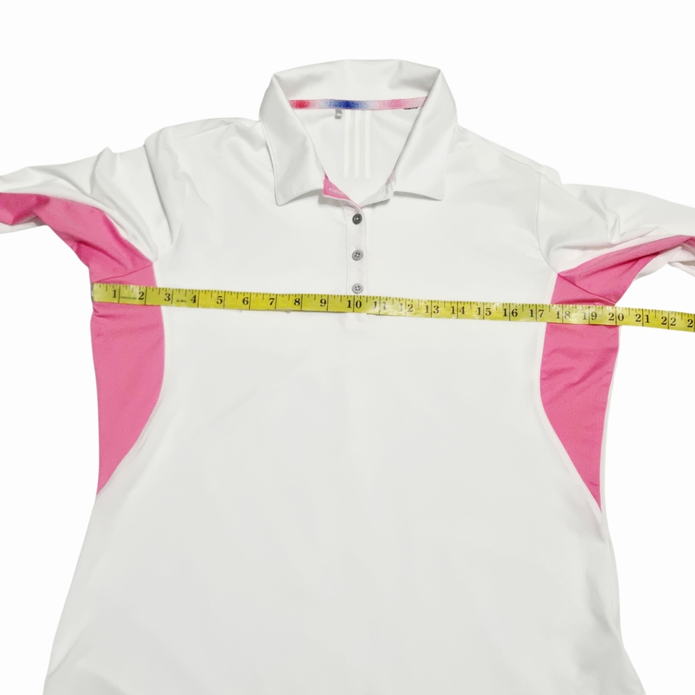 Adidas Women's Activewear White and Pink Long Sleeve Polo Shirt Medium - Picture 4 of 6